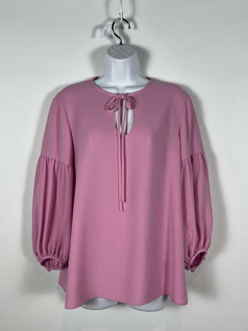 Women Solid Pink Round Neck Puff Long Sleeve Top - Picture 1 of 1